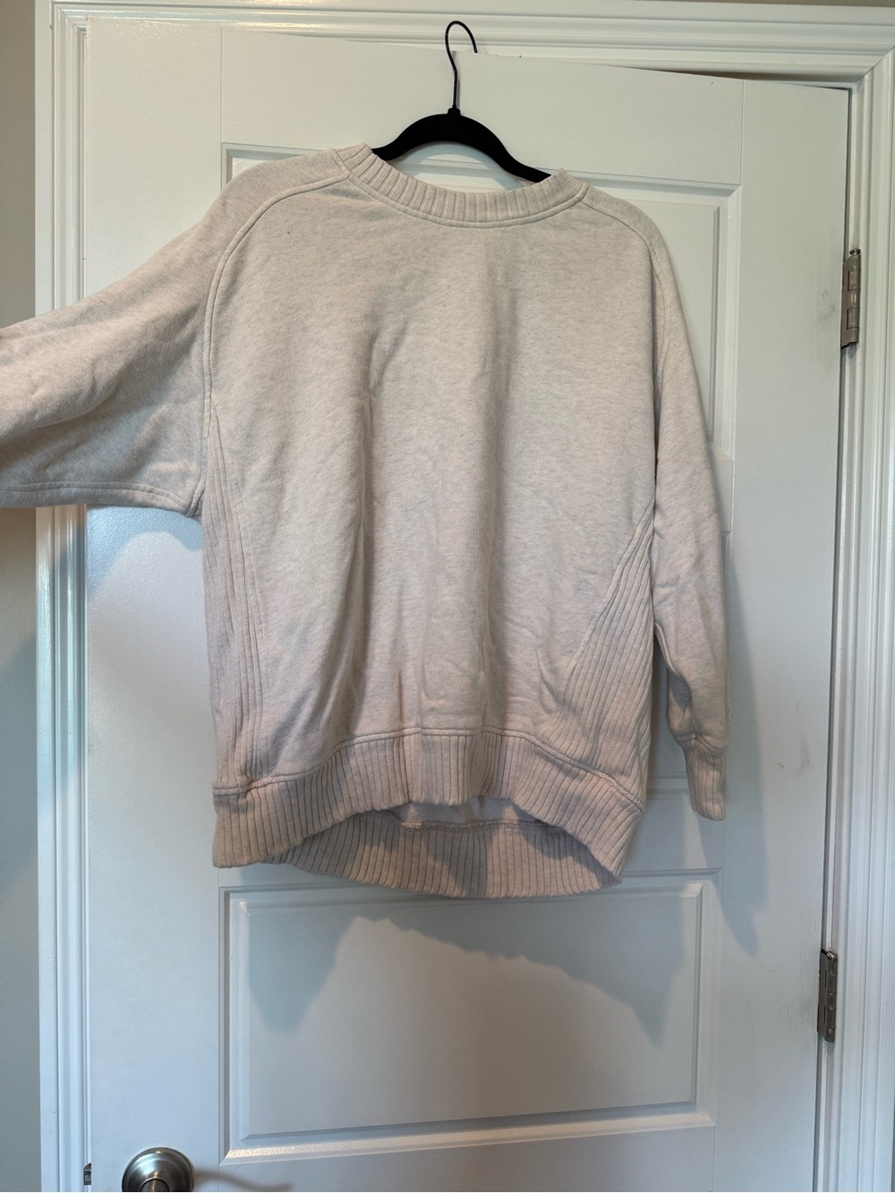 aerie Cream Relaxed Crewneck Sweater